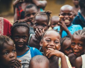 a group of children smiling