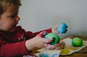 A child making crafts