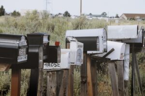 Several mailboxes in row